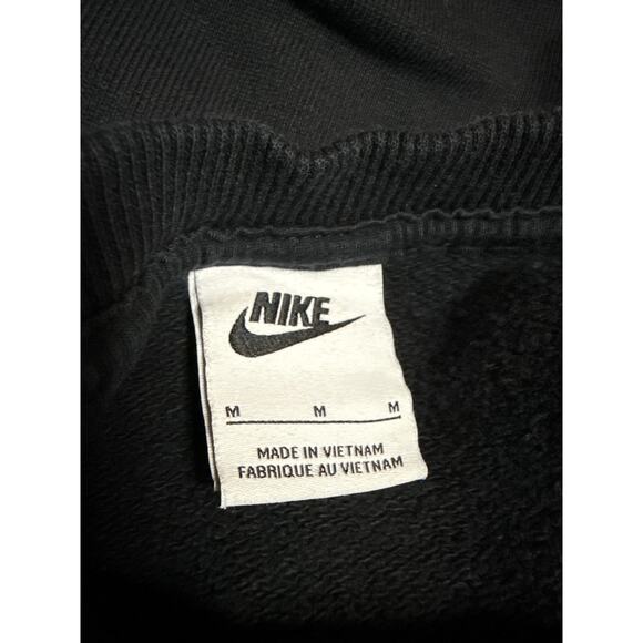 Nike Women's Black Classic Fleece Crewneck Long Sleeve Logo Sweatshirt Top Sz M - Picture 3 of 4